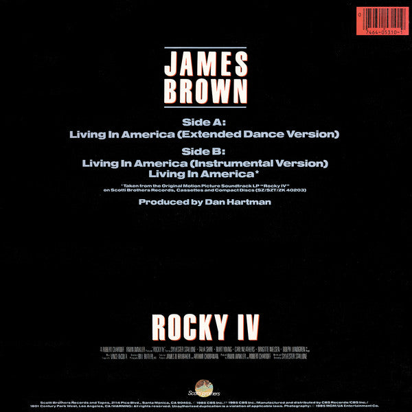 James Brown : Living In America (12" Extended Dance Mix) (12", Single, Pit)