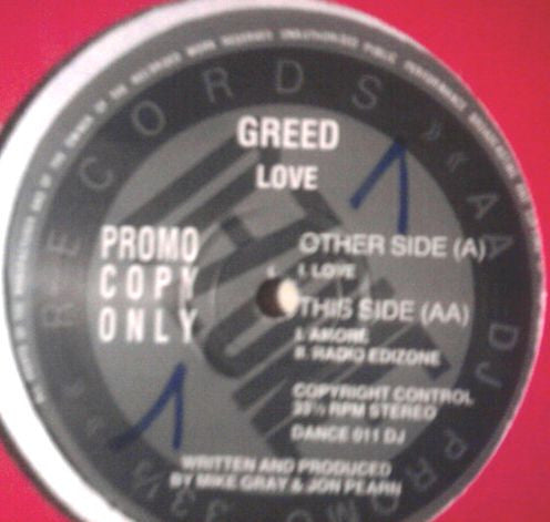 Greed : Love (12", Promo)