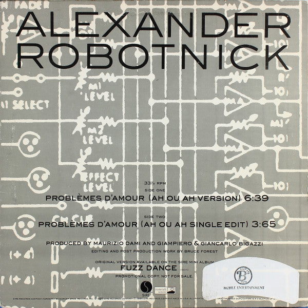 Alexander Robotnick : Problèmes D'Amour (12", Promo)