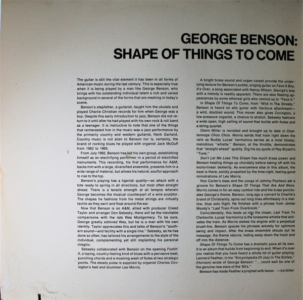 George Benson : Shape Of Things To Come (LP, Album, RE)