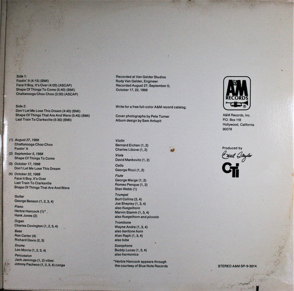 George Benson : Shape Of Things To Come (LP, Album, RE)