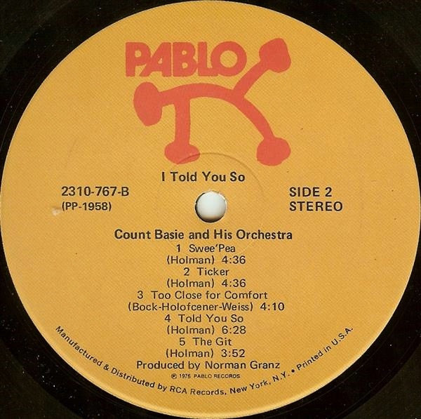 Count Basie And His Orchestra* : I Told You So (LP)