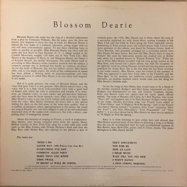 Blossom Dearie : Blossom Dearie (LP,Album,Reissue,Mono)