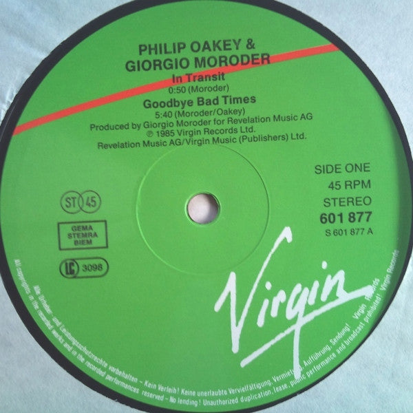 Philip Oakey & Giorgio Moroder : Good-Bye Bad Times (12")