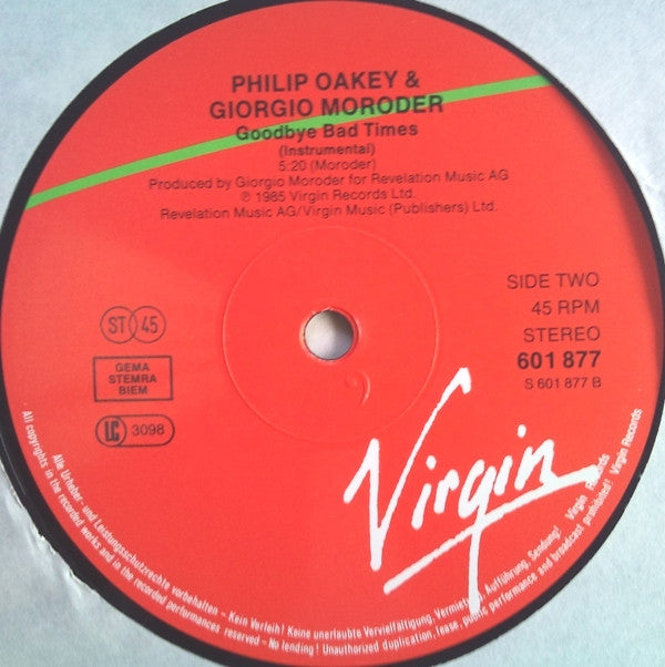 Philip Oakey & Giorgio Moroder : Good-Bye Bad Times (12")