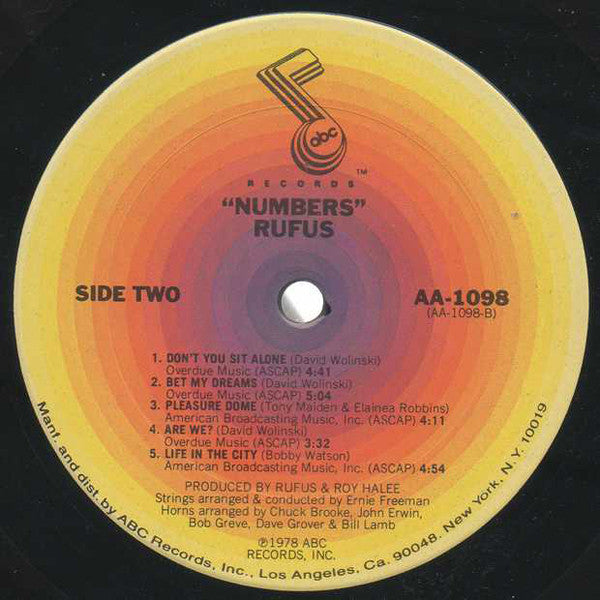 Rufus : Numbers (LP, Album, Gat)