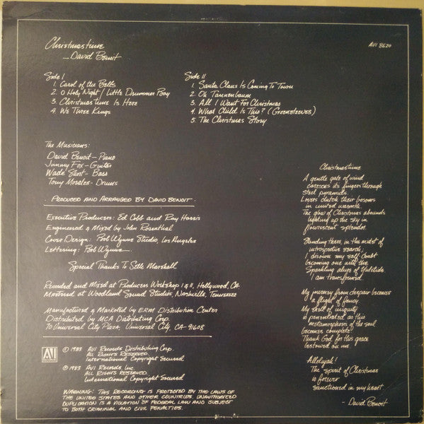 David Benoit : Christmastime (LP, Album)