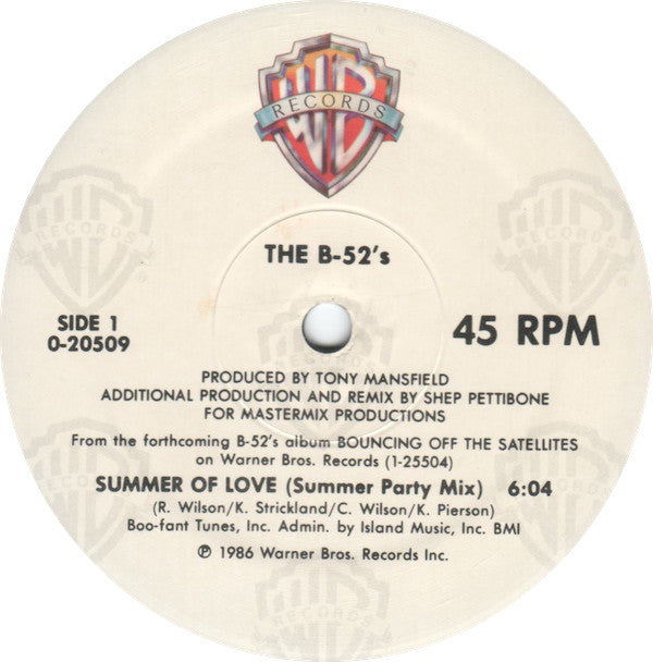 The B-52's : Summer Of Love (12", Maxi, Spe)