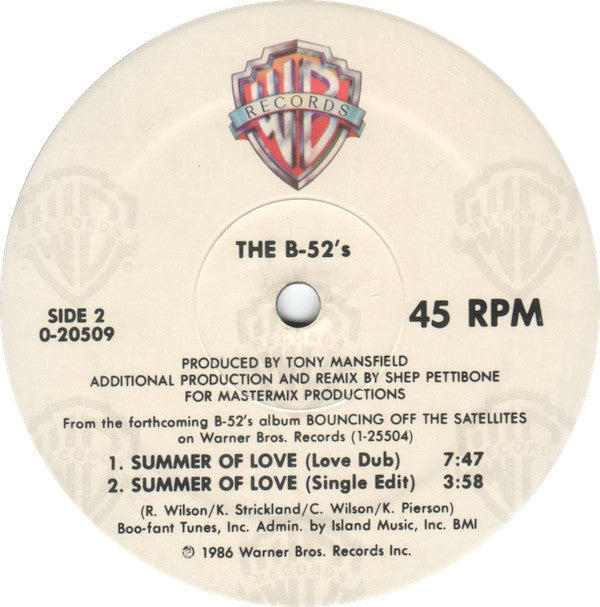 The B-52's : Summer Of Love (12", Maxi, Spe)