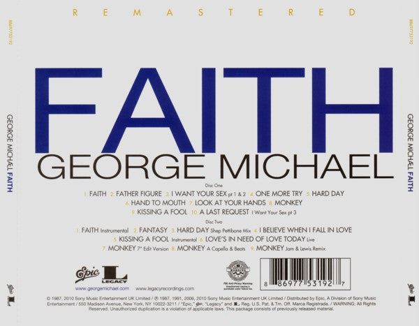 George Michael : Faith (2xCD, Album, RE, RM)