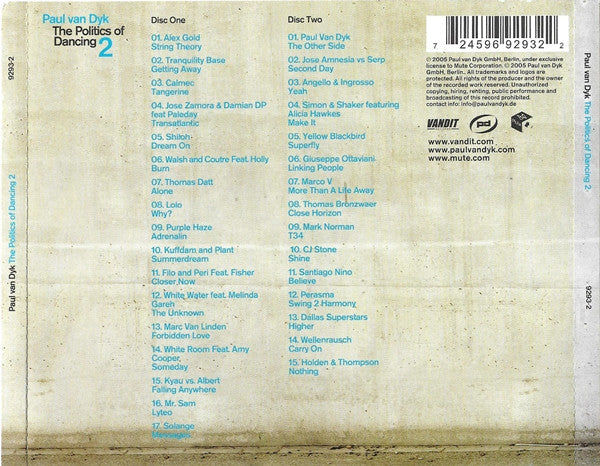 Paul van Dyk : The Politics Of Dancing 2 (2xCD, Comp, Mixed)