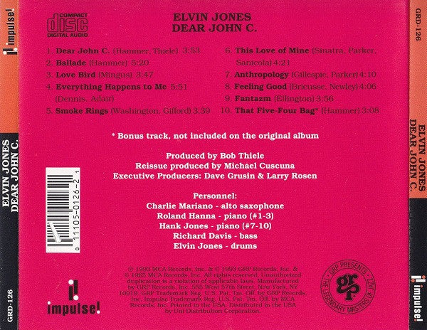 Elvin Jones : Dear John C. (CD, Album, RE)