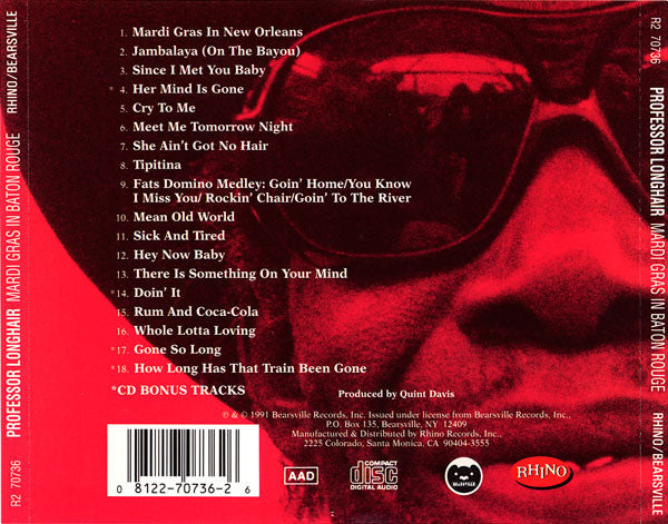 Professor Longhair : Mardi Gras In Baton Rouge (CD, Album)