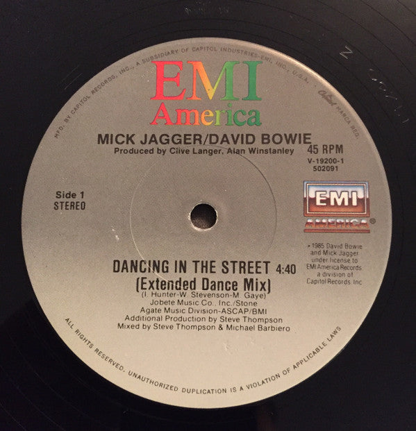 David Bowie and Mick Jagger : Dancing In The Street (12", Single)