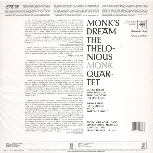 Thelonious Monk Quartet, The : Monk's Dream (LP,Album,Reissue)
