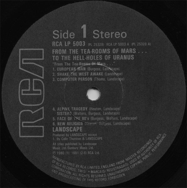 Landscape : From The Tea-Rooms Of Mars .... To The Hell-Holes Of Uranus (LP, Album)