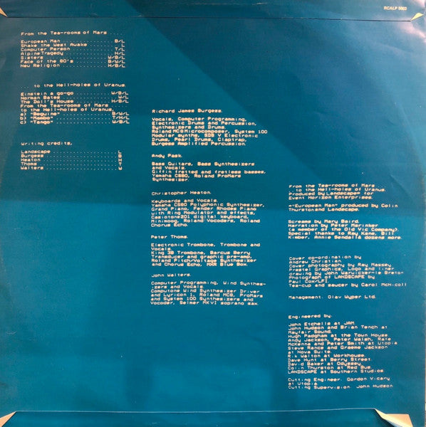 Landscape : From The Tea-Rooms Of Mars .... To The Hell-Holes Of Uranus (LP, Album)