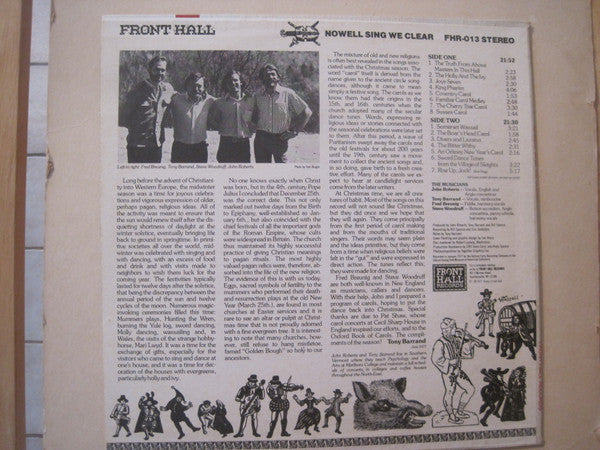 John Roberts (11) & Tony Barrand With Fred Breunig & Steve Woodruff : Nowell Sing We Clear: A Pageant Of Mid-Winter Carols (LP, Album, Gre)