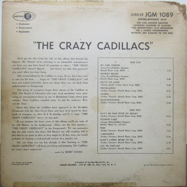 The Cadillacs : The Crazy Cadillacs (LP, Album, Mono, RP)