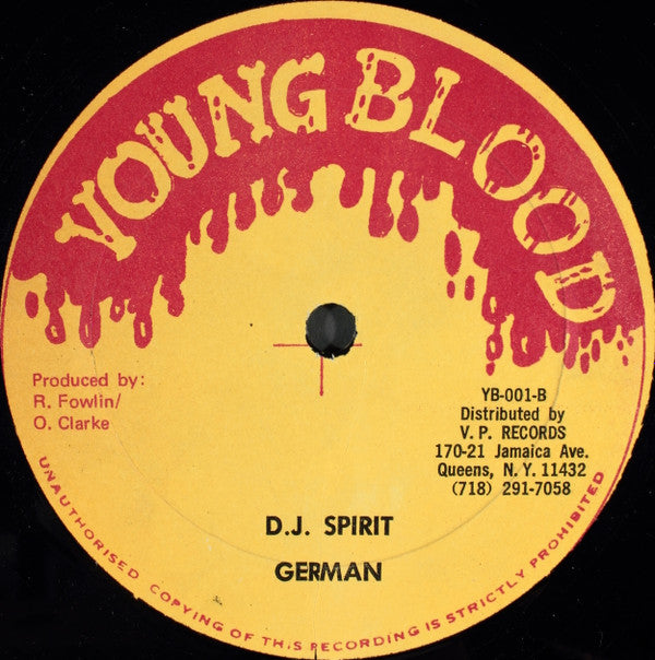 Willard Jones / German (7) : Young Blood / D.J. Spirit (12")