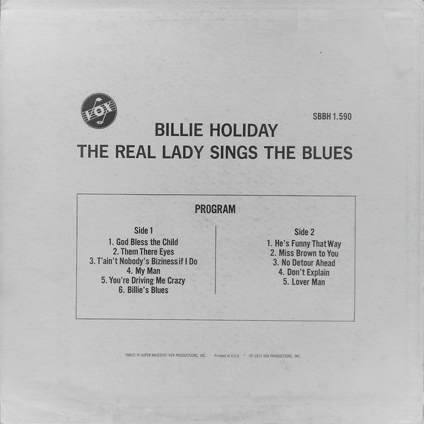 Billie Holiday : The Real Lady Sings The Blues (LP, Comp)