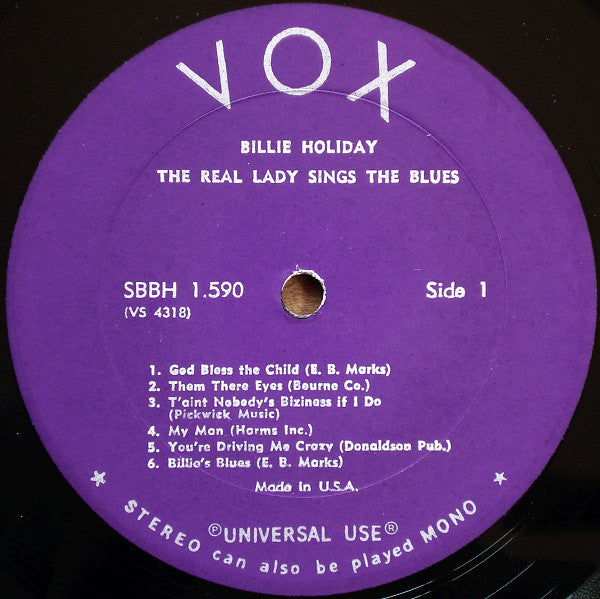 Billie Holiday : The Real Lady Sings The Blues (LP, Comp)