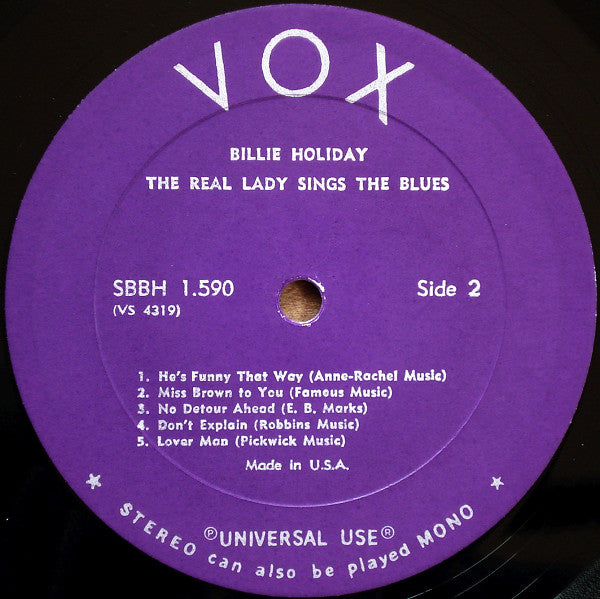 Billie Holiday : The Real Lady Sings The Blues (LP, Comp)