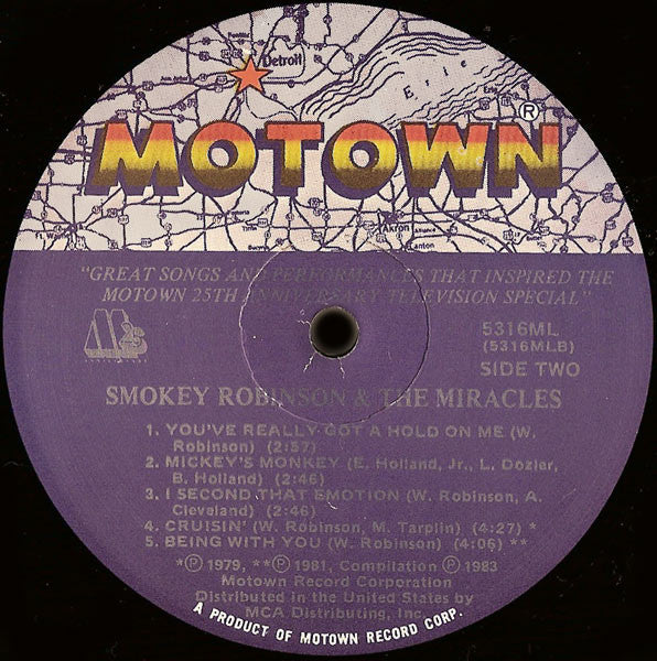 Smokey Robinson & The Miracles* : Great Songs And Performances That Inspired The Motown 25th Anniversary Television Special (LP, Comp)