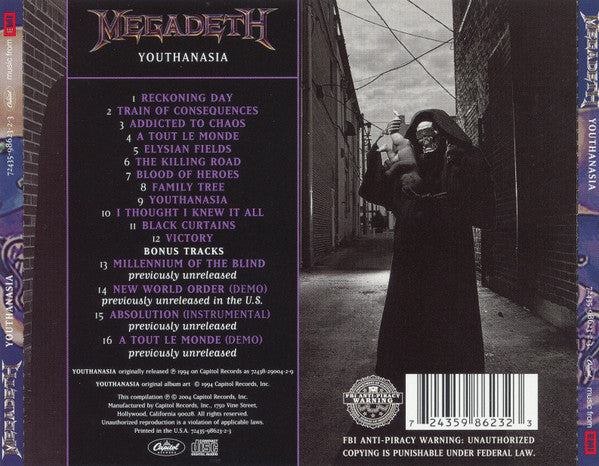 Megadeth : Youthanasia (CD, Album, RE, RM)