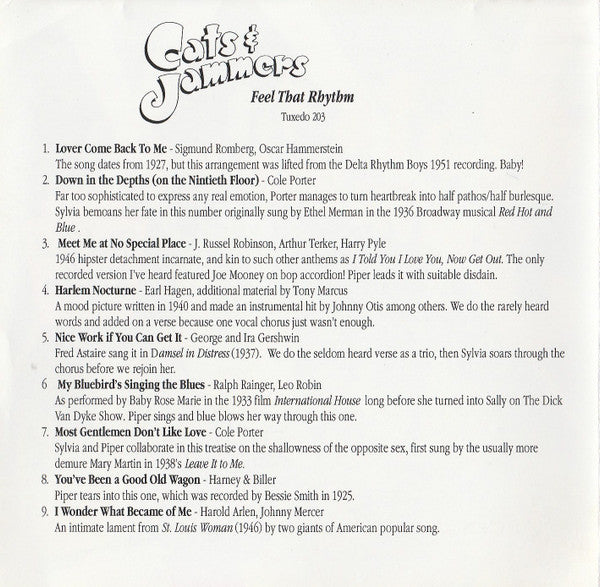 Cats & Jammers (2) : Feel That Rhythm (CD, Album)
