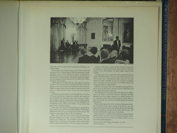 Pablo Casals, Alexander Schneider, Mieczyslaw Horoszowski* : A Concert At The White House (LP, Mono)