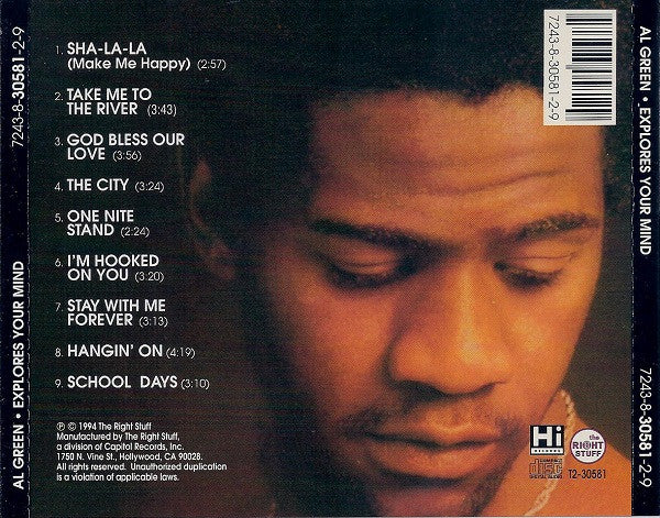 Al Green : Explores Your Mind (CD, Album, RE)