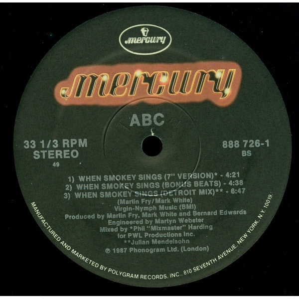 ABC : When Smokey Sings (12", Single)