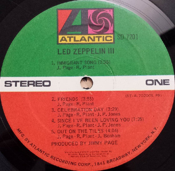 Led Zeppelin : Led Zeppelin III (LP, Album, Club, PR )