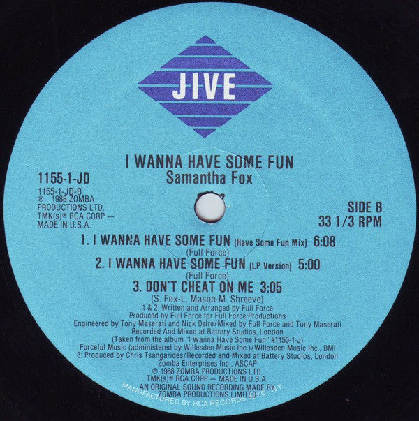 Samantha Fox : I Wanna Have Some Fun (12")