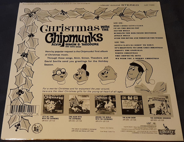 Alvin, Simon And Theodore With David Seville : Christmas With The Chipmunks (LP, Album, RE, Foi)
