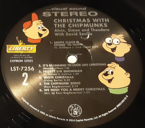 Alvin, Simon And Theodore With David Seville : Christmas With The Chipmunks (LP, Album, RE, Foi)