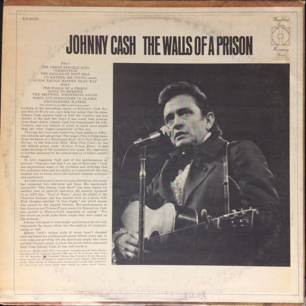 Johnny Cash : The Walls Of A Prison (LP, Comp, Pit)