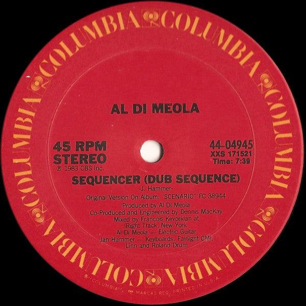 Al Di Meola : Sequencer (Special 12" Mixes) (12")