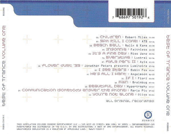 Various : Best Of Trance Volume One (CD, Comp)