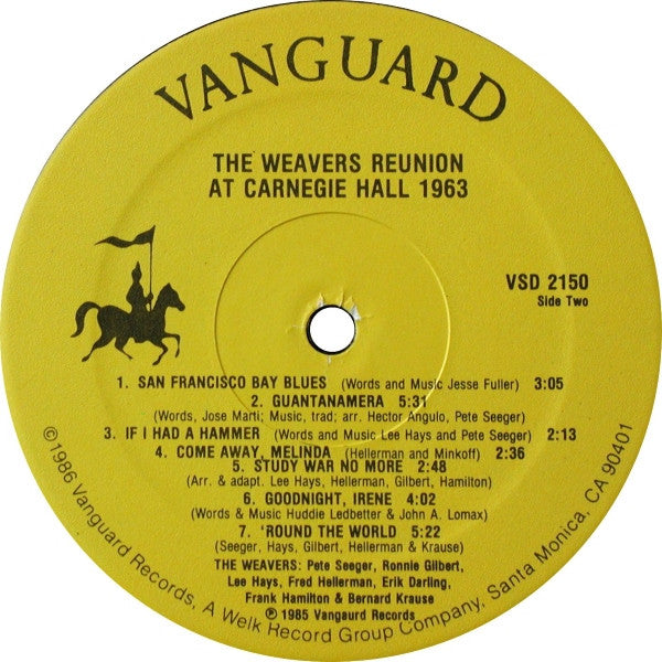 The Weavers : Reunion At Carnegie Hall · 1963 (LP, Album, RE, Ste)