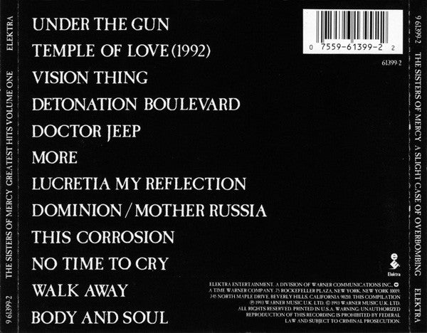 The Sisters Of Mercy : Greatest Hits Volume One - A Slight Case Of Overbombing (CD, Comp)