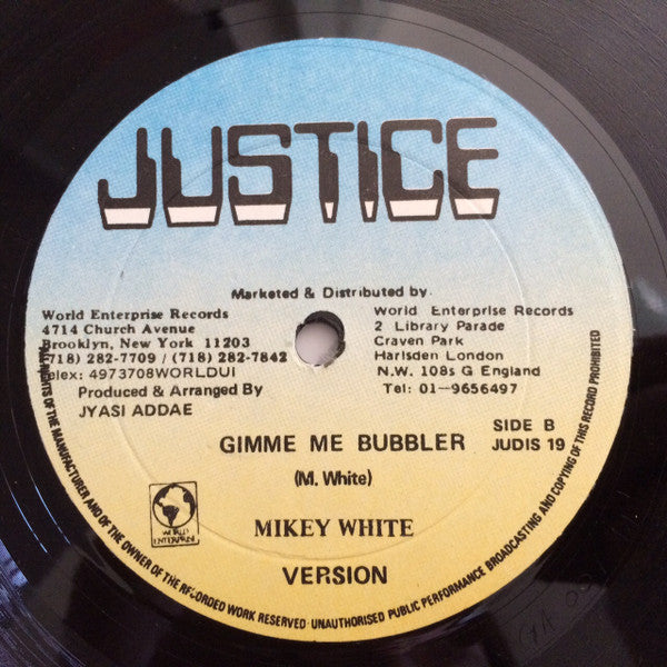 Mikey White : Slim Belly Man / Gimme Me Bubbler (12")