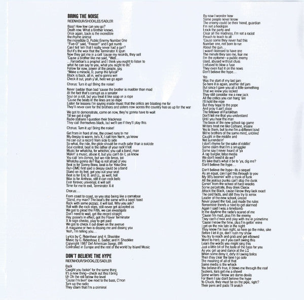 Public Enemy : It Takes A Nation Of Millions To Hold Us Back (CD, Album, RE)