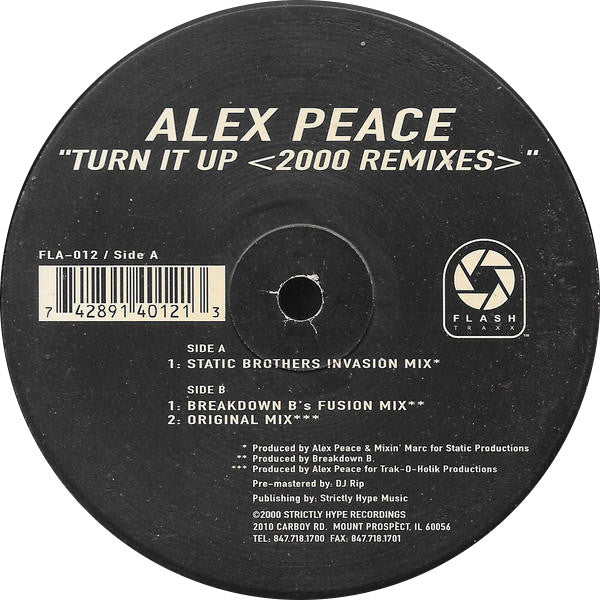 Alex Peace : Turn It Up 2000 Remixes (12")