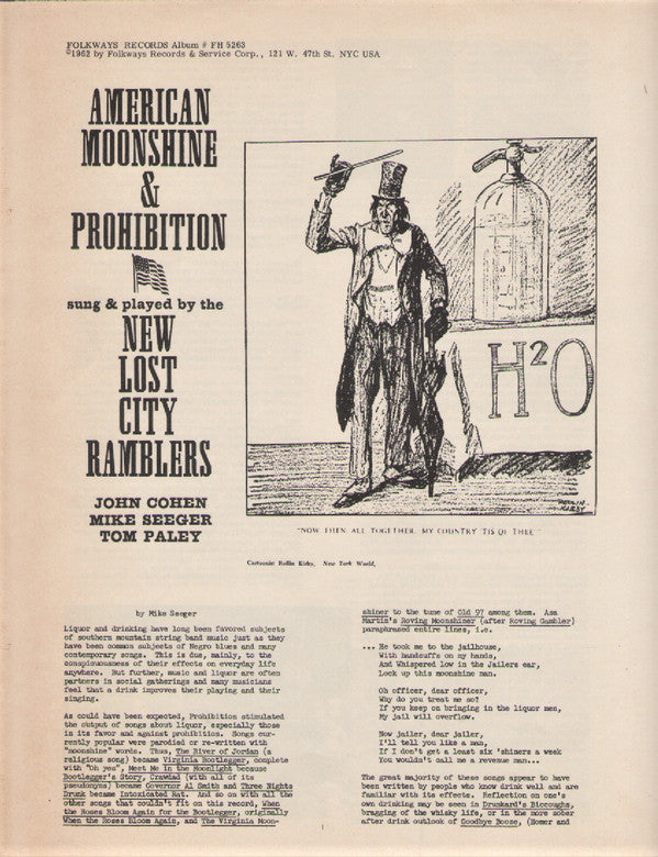 New Lost City Ramblers* : American Moonshine & Prohibition (LP, Album, 121)