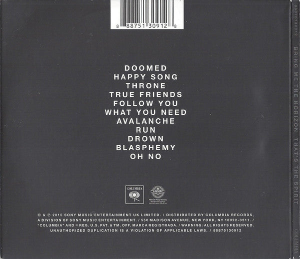 Bring Me The Horizon : That's The Spirit (CD, Album, Dig)