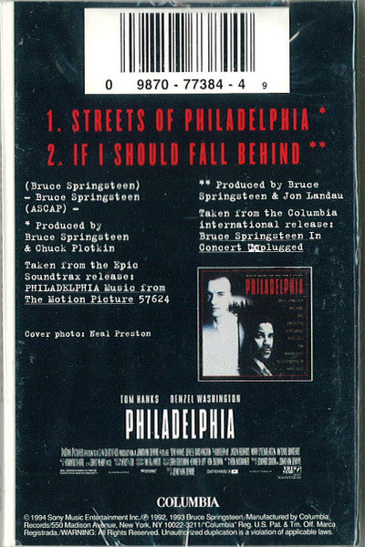 Bruce Springsteen : Streets Of Philadelphia (Cass, Single)