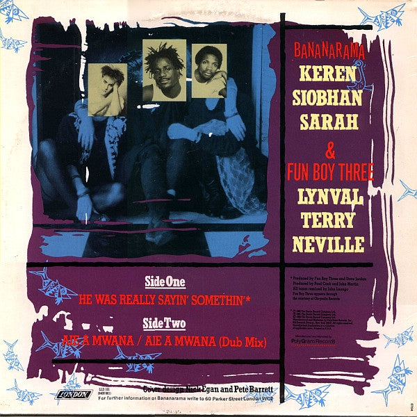 Bananarama Featuring Fun Boy Three / Bananarama : Really Sayin' Somethin' / Aie A Mwana (12", Single, 53 )