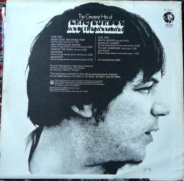 Eric Burdon And The Animals* : The Greatest Hits Of Eric Burdon And The Animals (LP, Comp, RE, PRC)